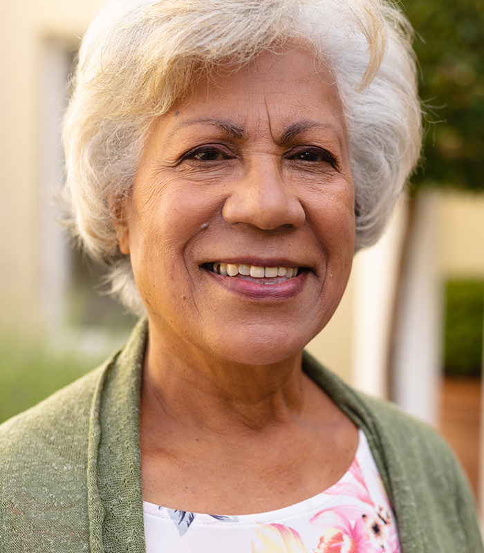 Closeup portrait of senior woman